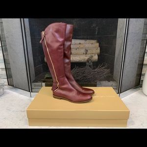NEW Red Wine Sergio Rossi Leather Boots Size 37